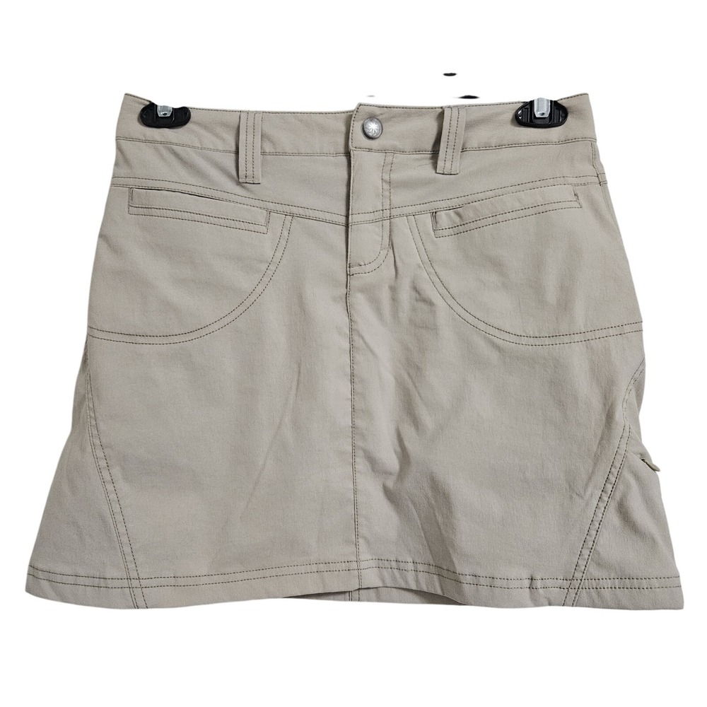 Athleta Tan Hiking Skort Skirt Women's Sz 0 Pockets Outdoor Athletic Stretch EUC